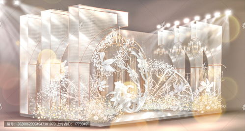 香檳色白金歐式婚禮迎賓區(qū)與舞臺(tái)設(shè)計(jì) 優(yōu)雅奢華的視覺(jué)盛宴